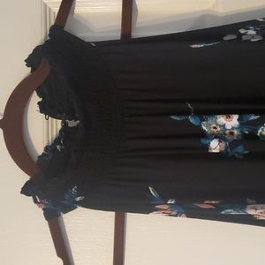 Xhilaration Holter Neck Maxi Floral Mid-Thigh Length Dress